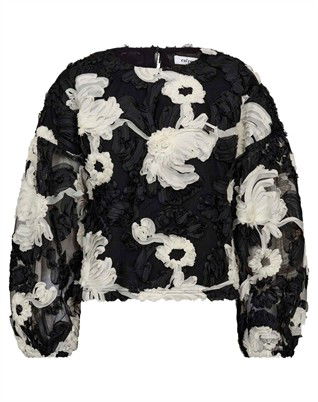 Fleur CC Fluffy Bluse - Black